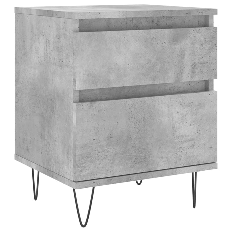 Noptiere, 2 buc., gri beton, 40x35x50 cm, lemn compozit