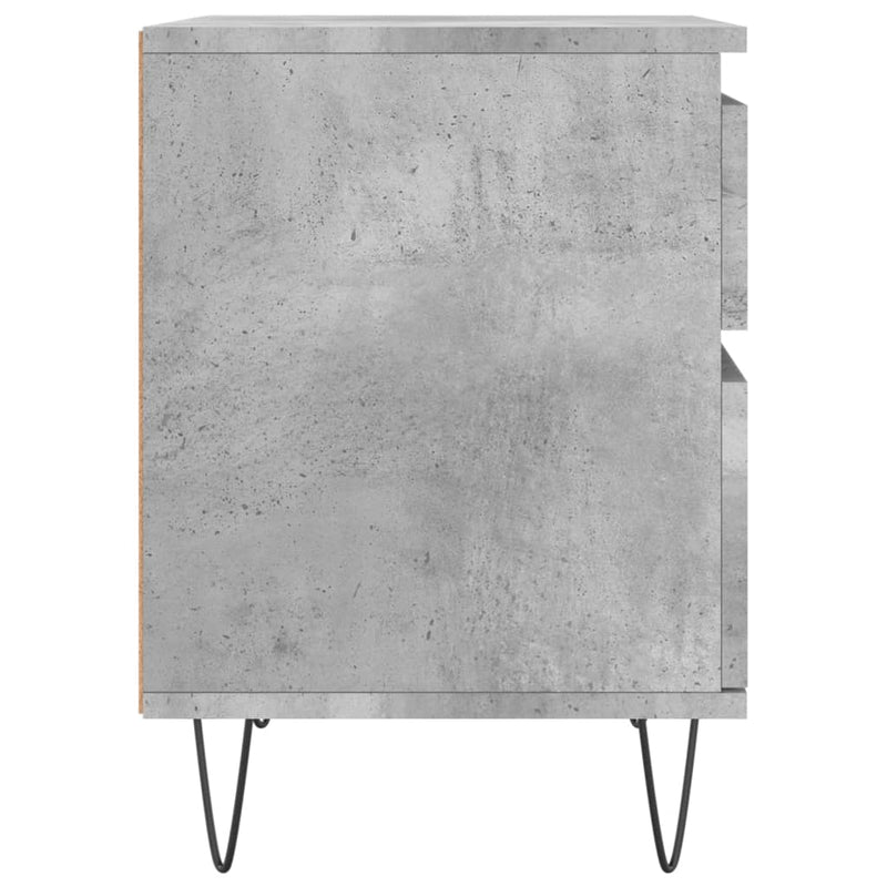 Noptiere, 2 buc., gri beton, 40x35x50 cm, lemn compozit