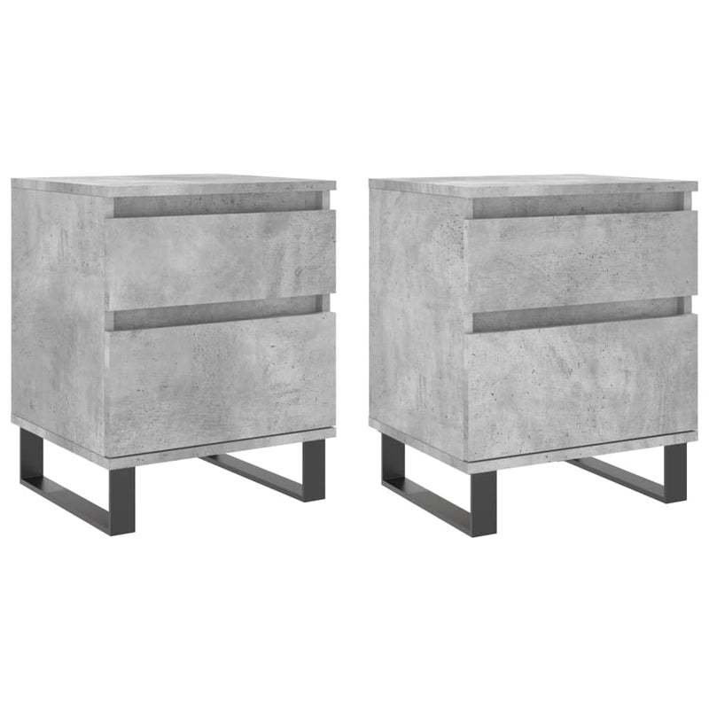 Noptiere, 2 buc., gri beton, 40x35x50 cm, lemn compozit