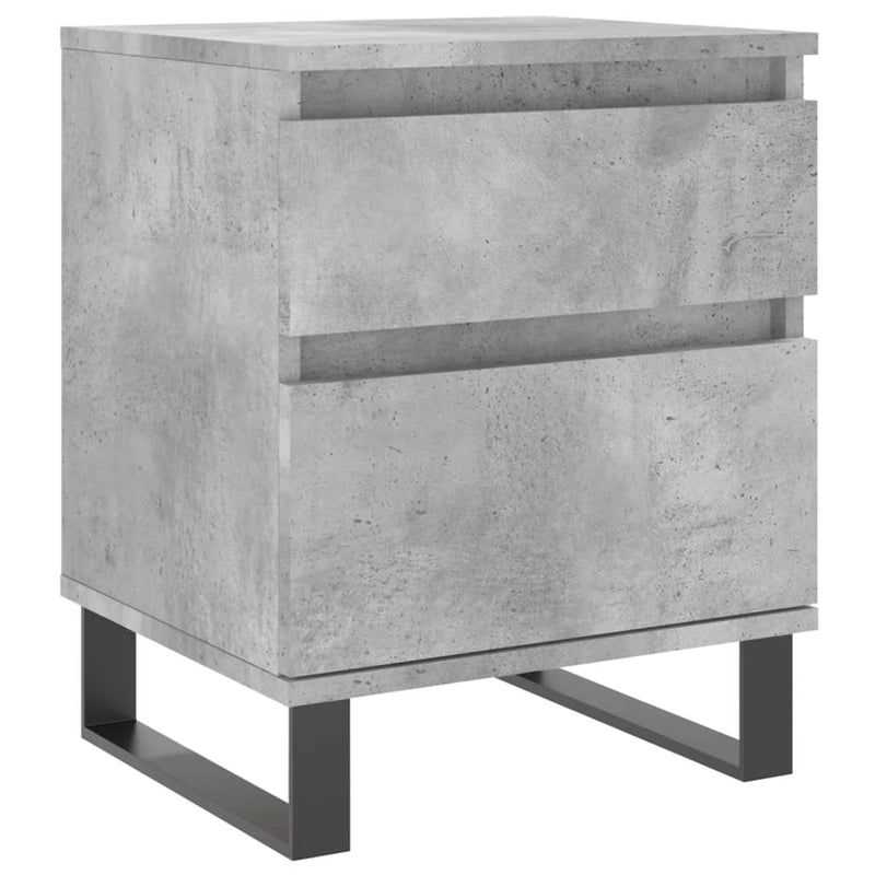 Noptiere, 2 buc., gri beton, 40x35x50 cm, lemn compozit