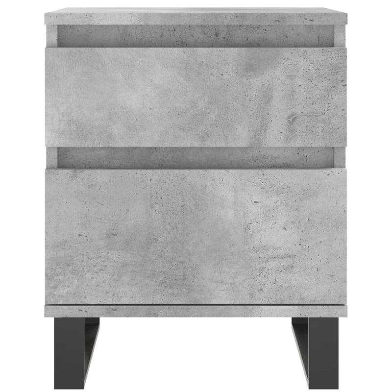 Noptiere, 2 buc., gri beton, 40x35x50 cm, lemn compozit