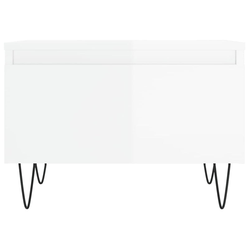 Mese de cafea 2 buc. alb extralucios 50x46x35 cm lemn compozit