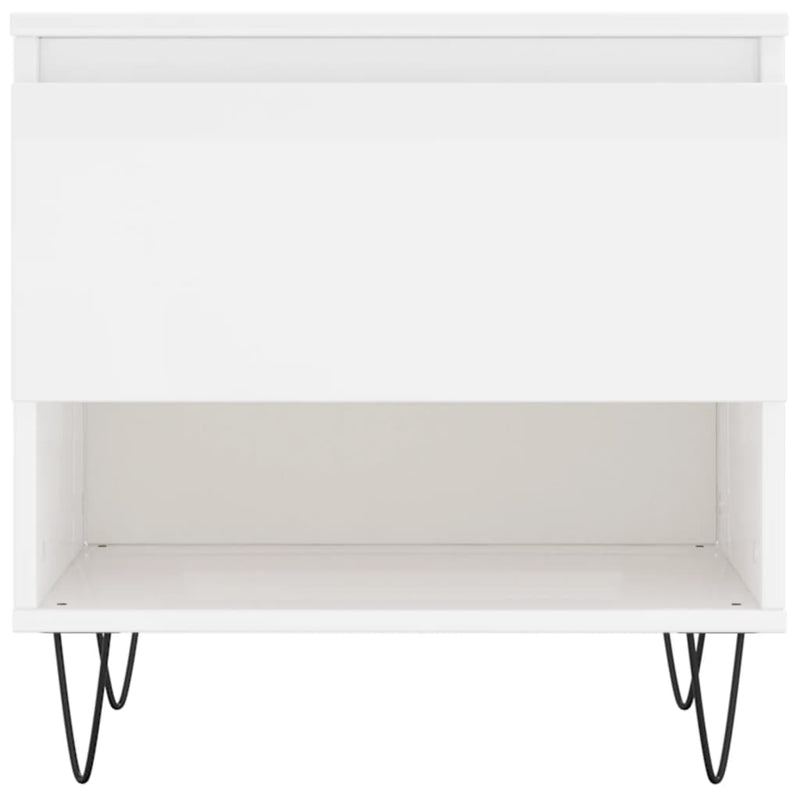 Mese de cafea 2 buc. alb extralucios 50x46x50 cm lemn compozit