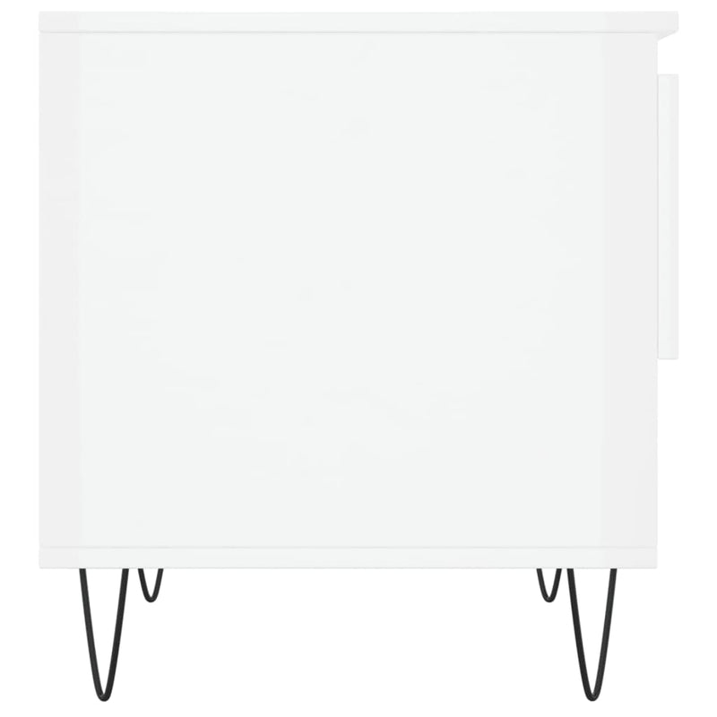 Mese de cafea 2 buc. alb extralucios 50x46x50 cm lemn compozit