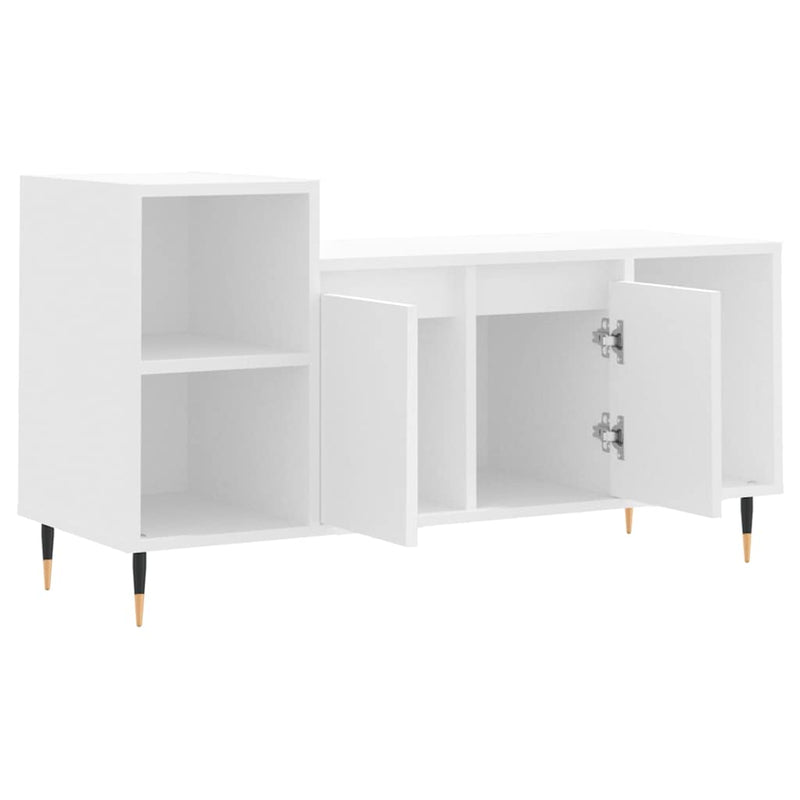 Comodă TV, alb, 100x35x55 cm, lemn prelucrat