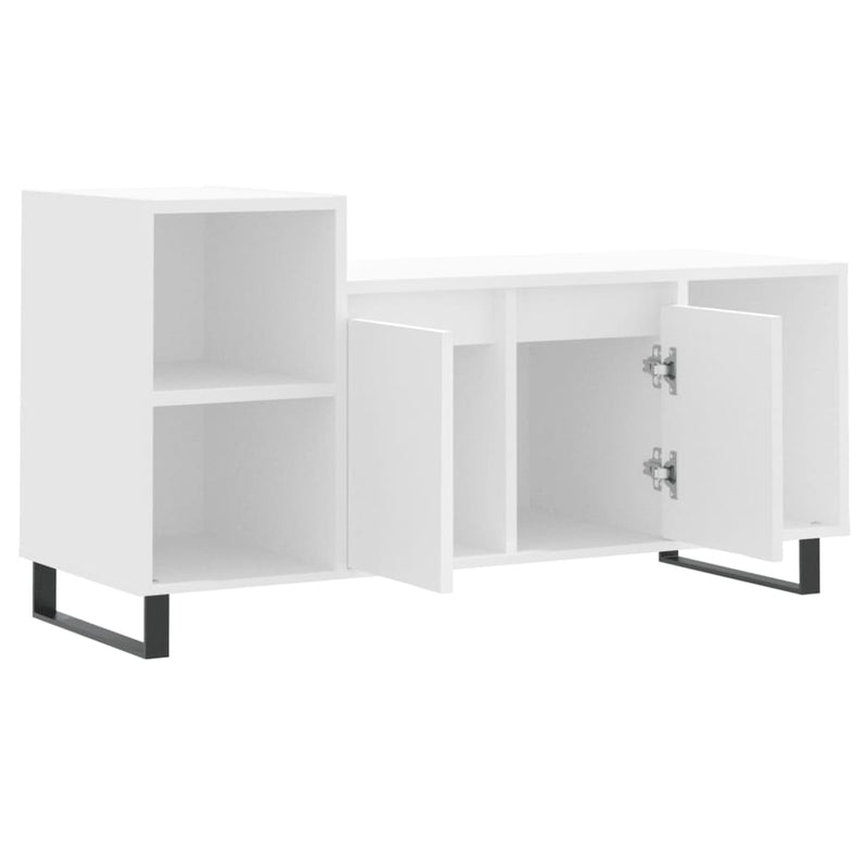 Comodă TV, alb, 100x35x55 cm, lemn prelucrat