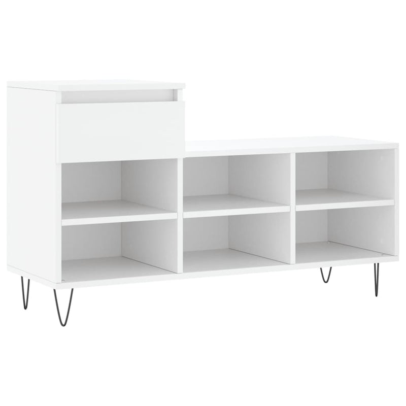 Pantofar, alb, 102x36x60 cm, lemn compozit
