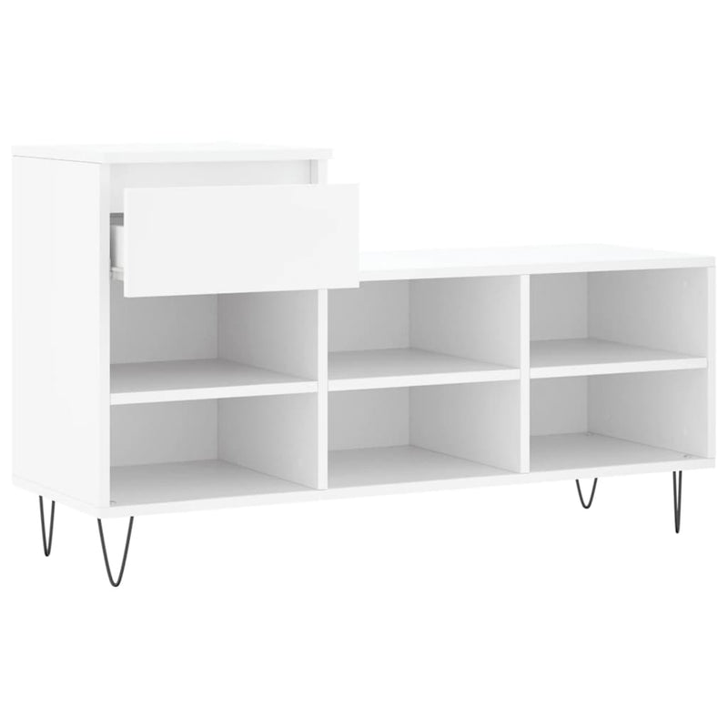 Pantofar, alb, 102x36x60 cm, lemn compozit