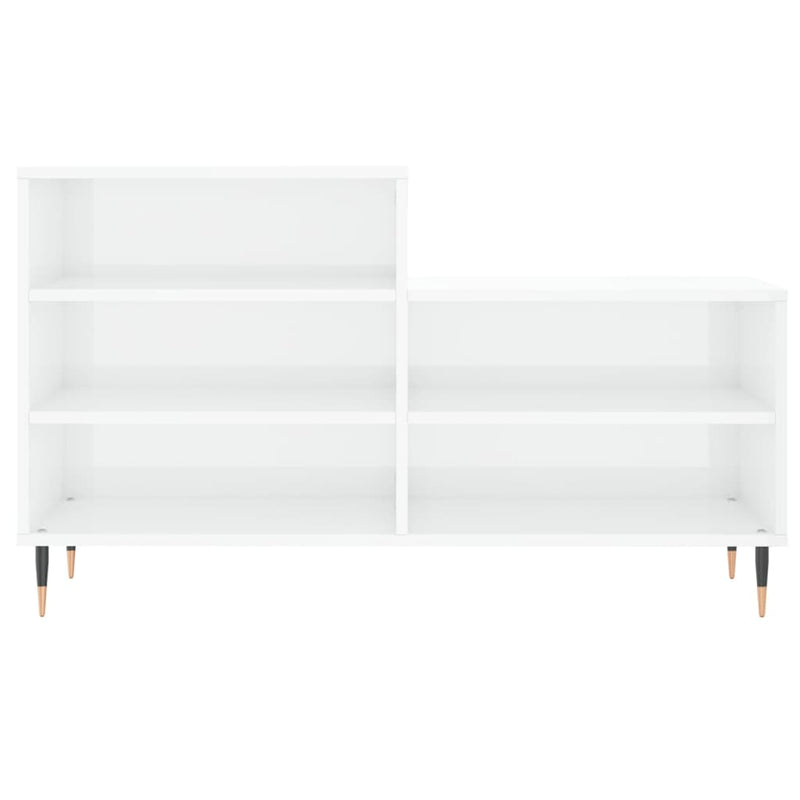 Pantofar, alb extralucios, 102x36x60 cm, lemn compozit