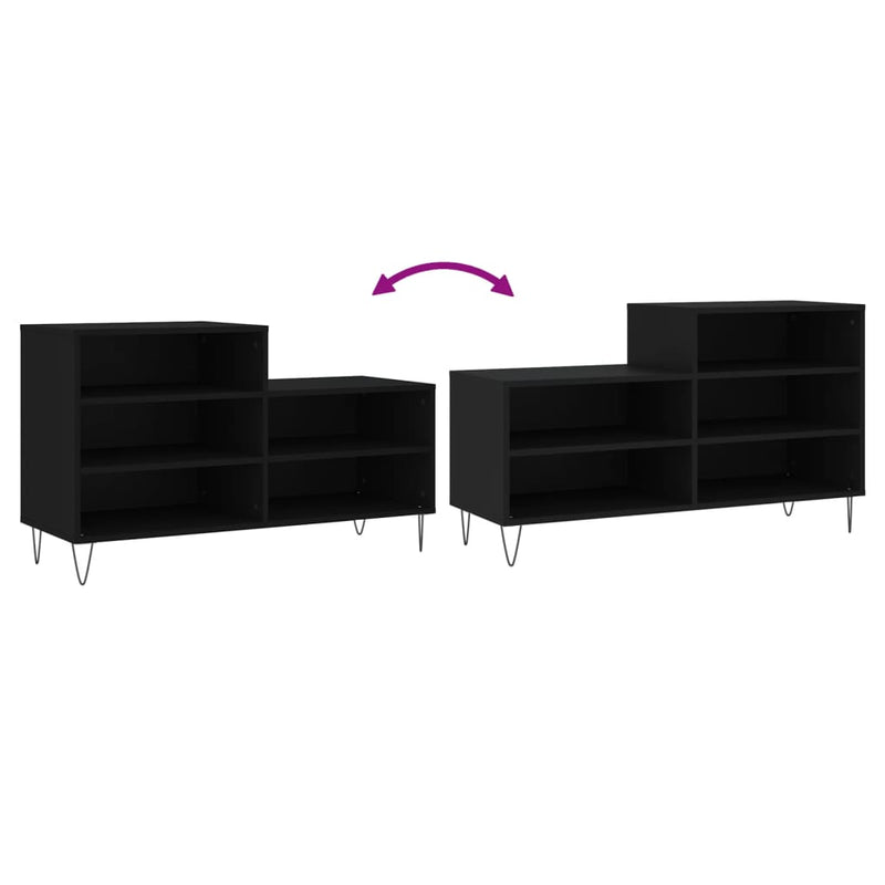 Pantofar, negru, 102x36x60 cm, lemn compozit