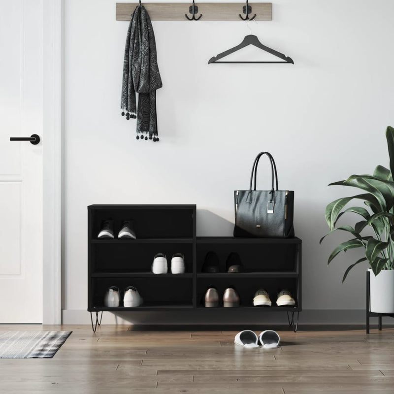 Pantofar, negru, 102x36x60 cm, lemn compozit