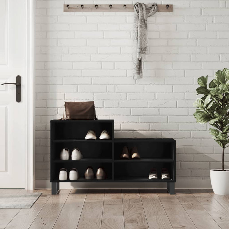 Pantofar, negru, 102x36x60 cm, lemn compozit