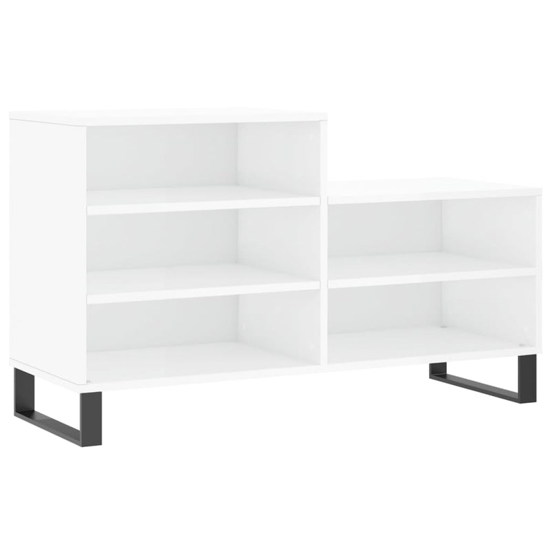 Pantofar, alb extralucios, 102x36x60 cm, lemn compozit