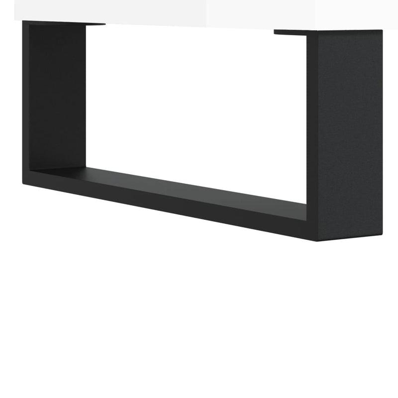 Pantofar, alb extralucios, 102x36x60 cm, lemn compozit