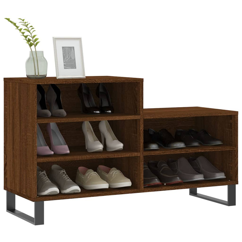 Pantofar, stejar maro, 102x36x60 cm, lemn prelucrat
