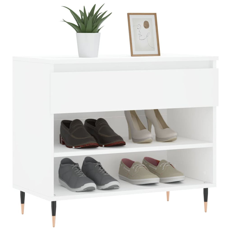 Pantofar, alb, 70x36x60 cm, lemn prelucrat