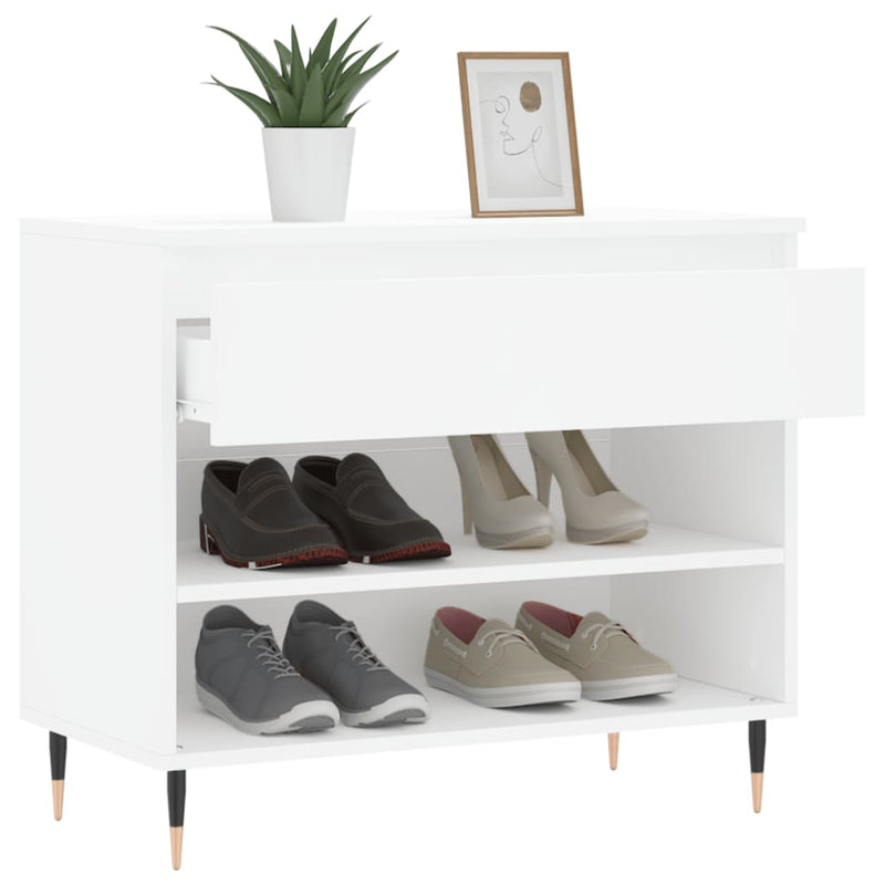 Pantofar, alb, 70x36x60 cm, lemn prelucrat