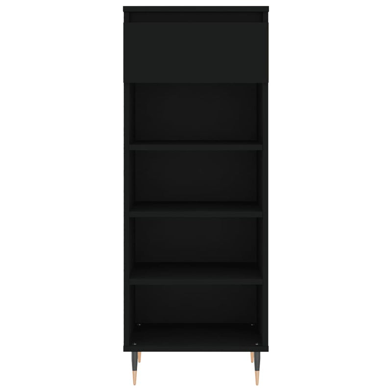 Pantofar, negru, 40x36x105 cm, lemn compozit