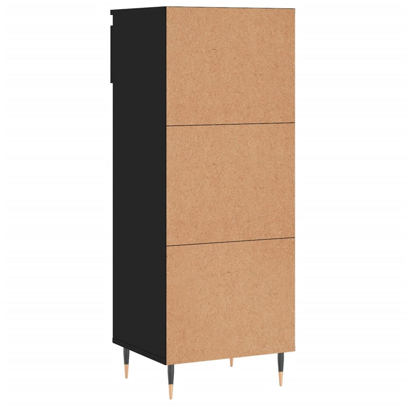 Pantofar, negru, 40x36x105 cm, lemn compozit
