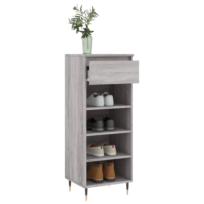 Pantofar, gri sonoma, 40x36x105 cm, lemn prelucrat