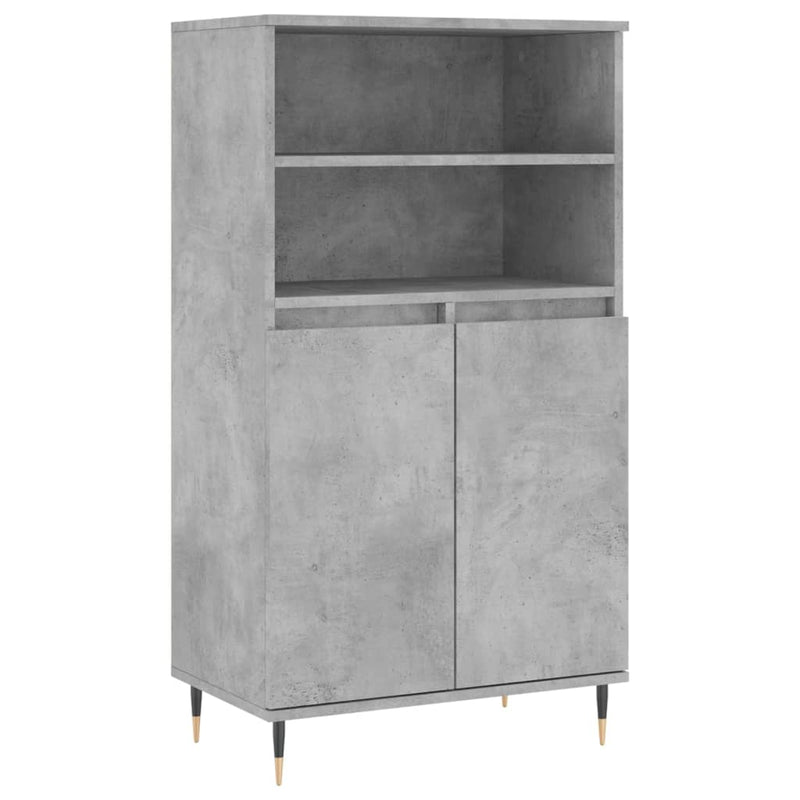 Dulap înalt, gri beton, 60x36x110 cm, lemn compozit