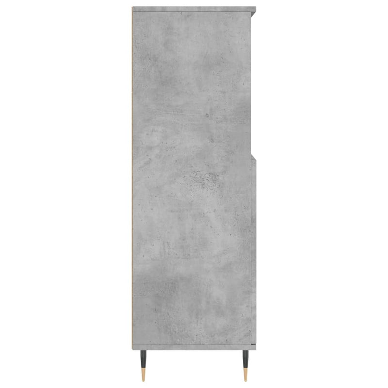 Dulap înalt, gri beton, 60x36x110 cm, lemn compozit