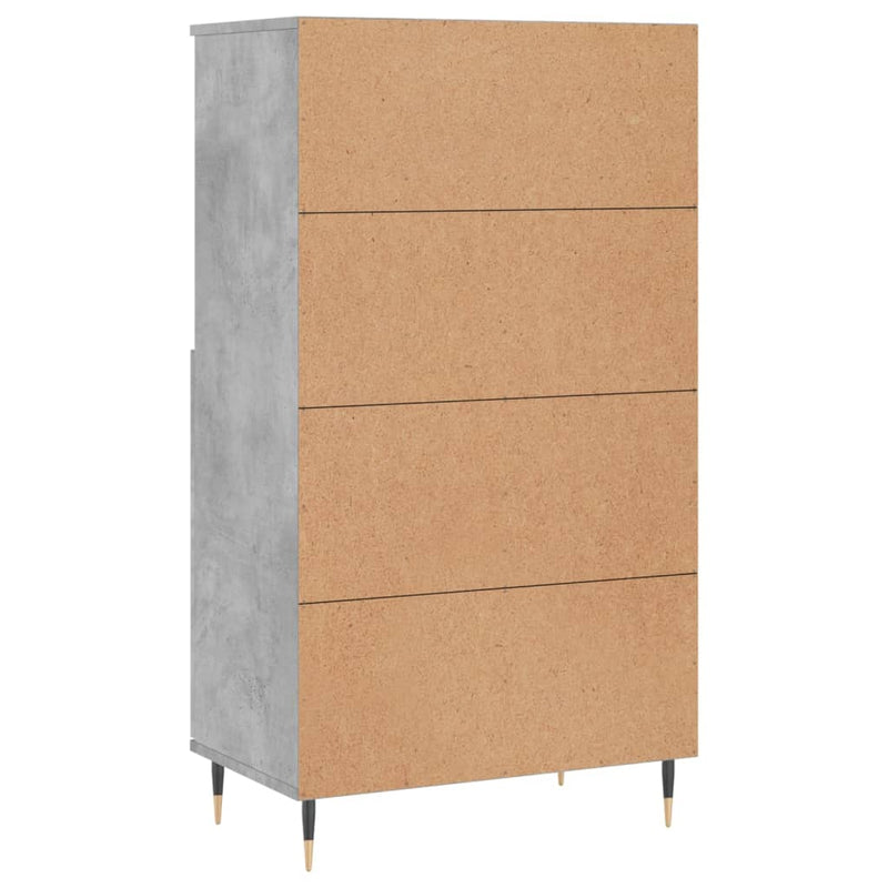 Dulap înalt, gri beton, 60x36x110 cm, lemn compozit