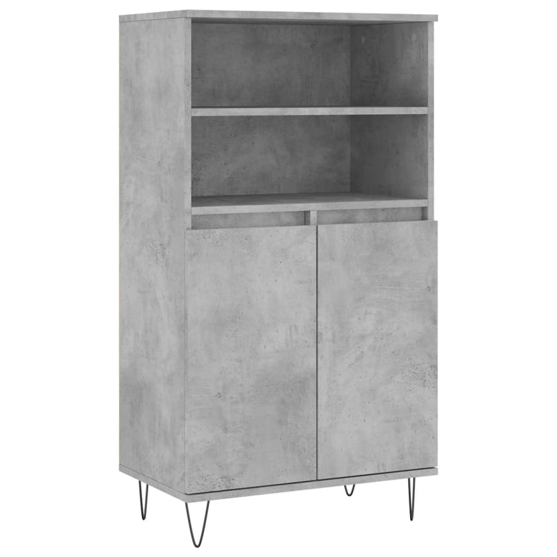 Dulap înalt, gri beton, 60x36x110 cm, lemn compozit