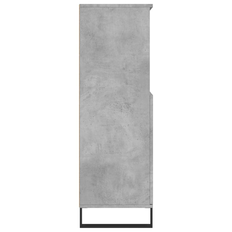 Dulap înalt, gri beton, 60x36x110 cm, lemn compozit