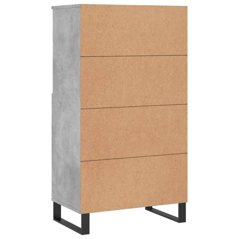 Dulap înalt, gri beton, 60x36x110 cm, lemn compozit