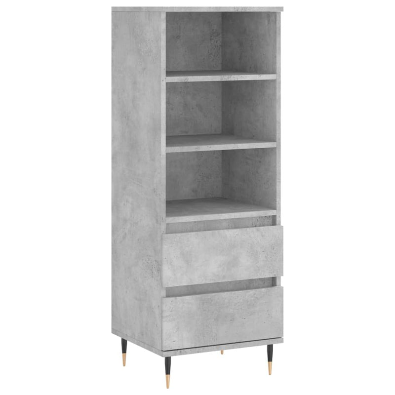 Dulap înalt, gri beton, 40x36x110 cm, lemn compozit