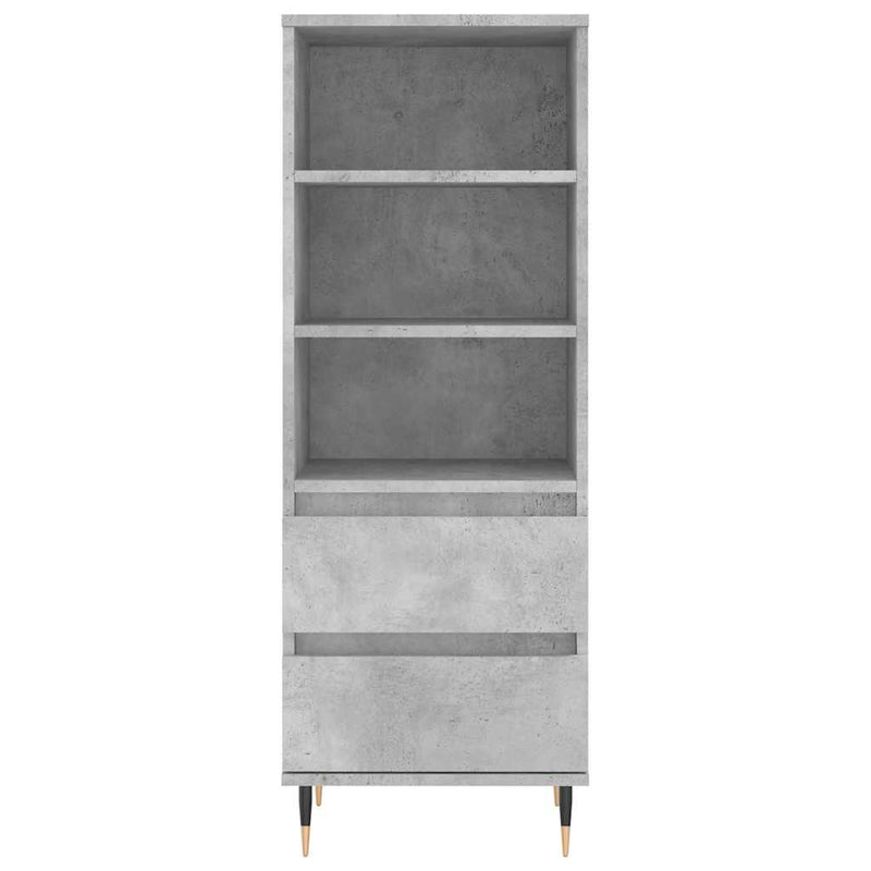 Dulap înalt, gri beton, 40x36x110 cm, lemn compozit
