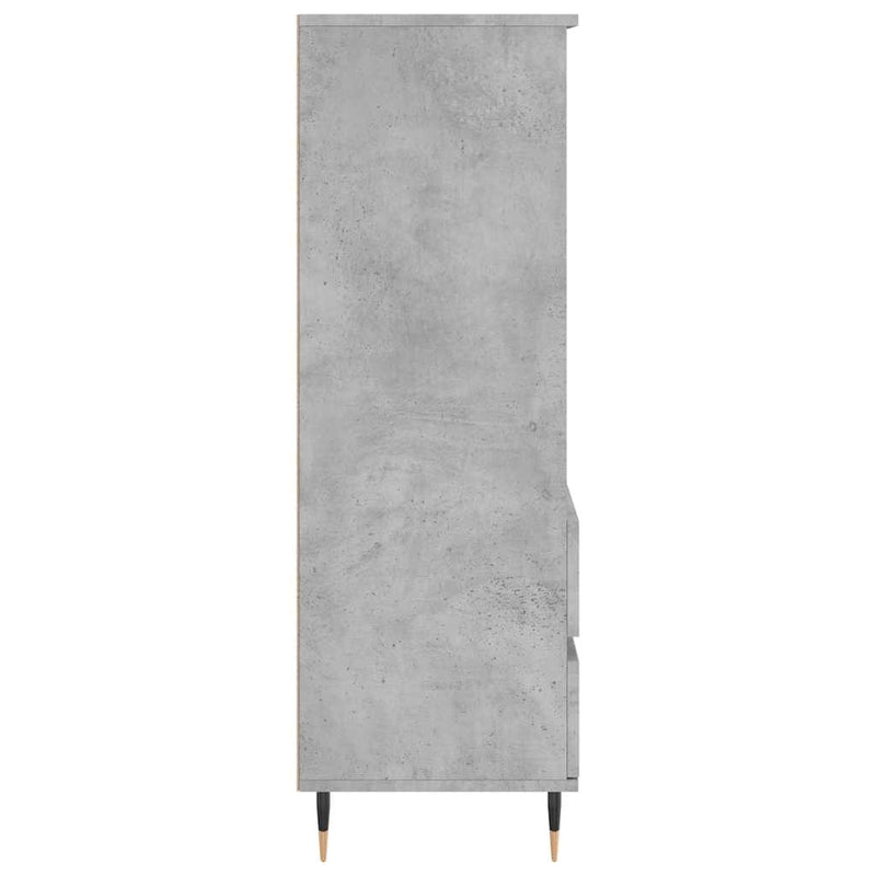 Dulap înalt, gri beton, 40x36x110 cm, lemn compozit