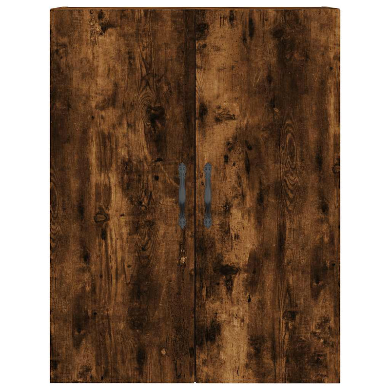 Dulap pe perete, stejar afumat, 69,5x34x90 cm, lemn prelucrat