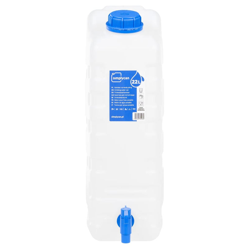 Recipient de apă cu robinet, transparent, 20 L, plastic