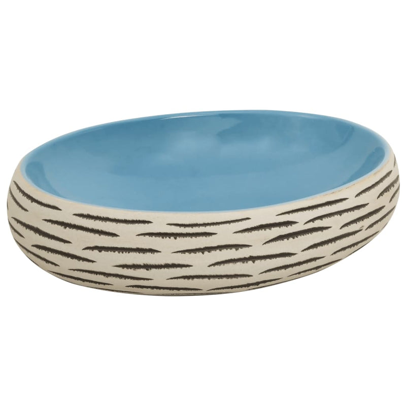 Lavoar de blat, multicolor, 59x40x15 cm, ceramică, oval