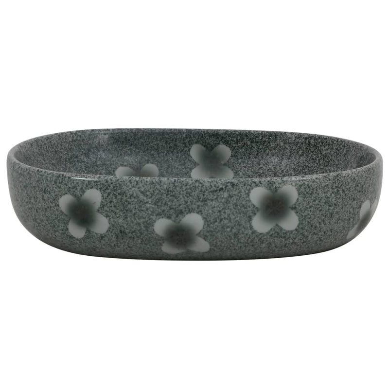 Lavoar de blat, albastru, 59x40x14 cm, ceramică, oval