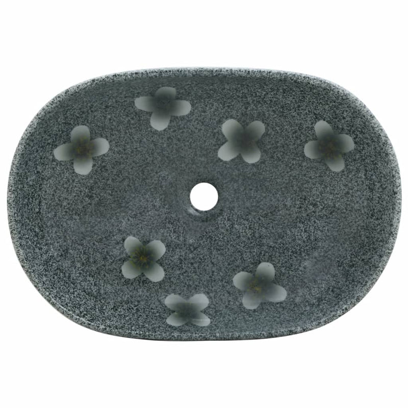 Lavoar de blat, albastru, 59x40x14 cm, ceramică, oval