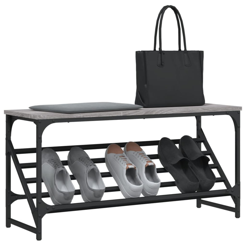 Pantofar, gri sonoma, 90x30x45 cm, lemn prelucrat