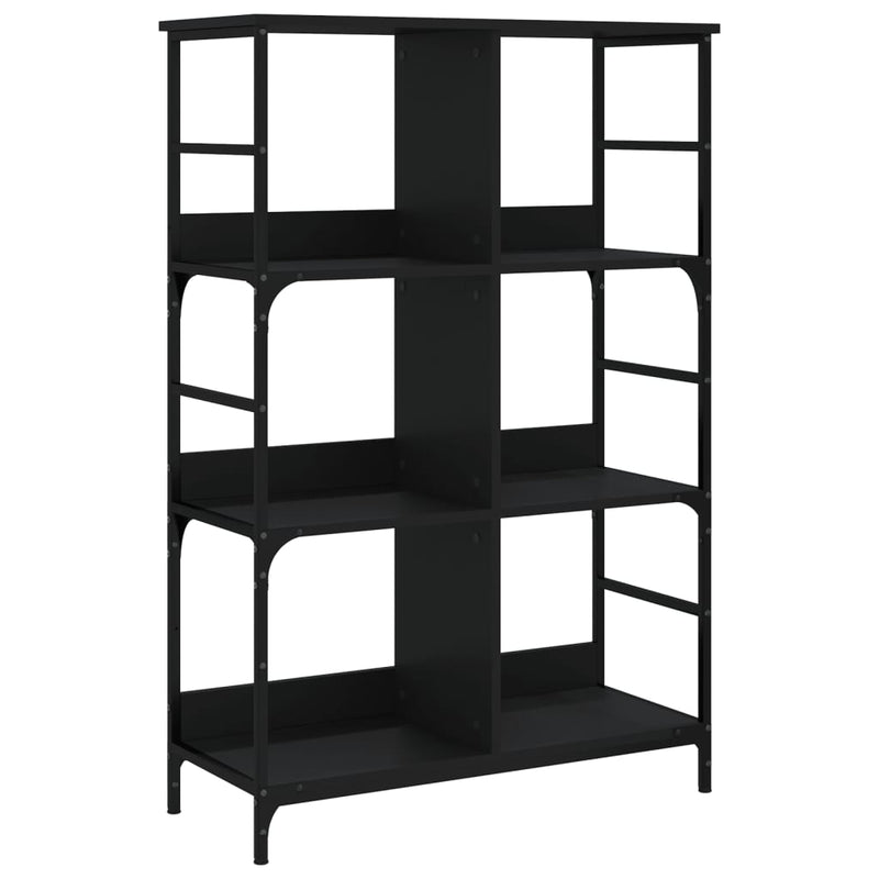 Bibliotecă, negru, 78,5x33x117,5 cm, lemn prelucrat