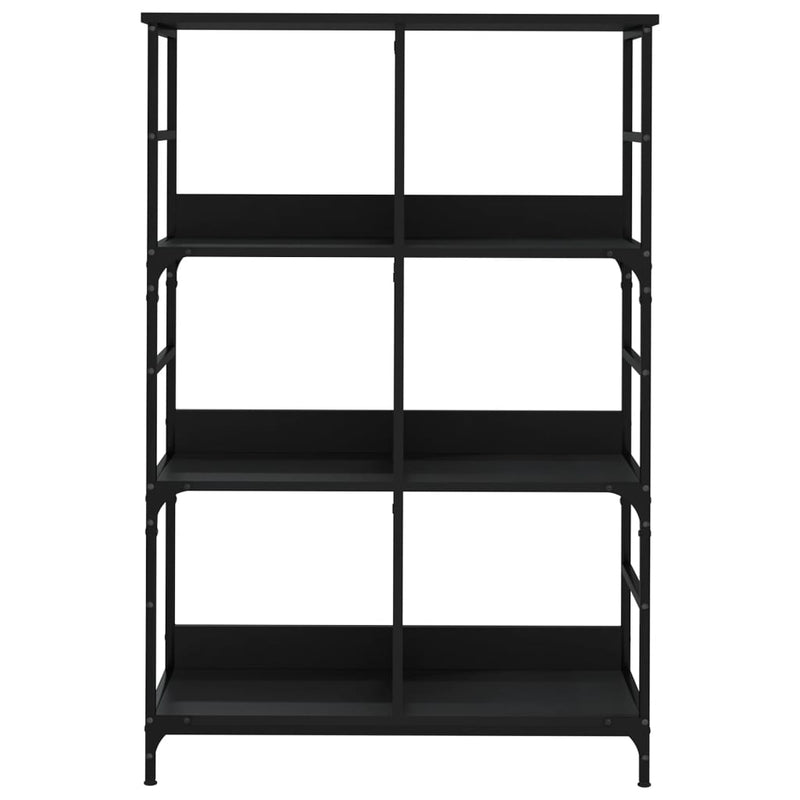 Bibliotecă, negru, 78,5x33x117,5 cm, lemn prelucrat
