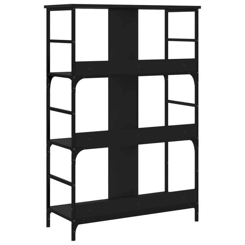 Bibliotecă, negru, 78,5x33x117,5 cm, lemn prelucrat