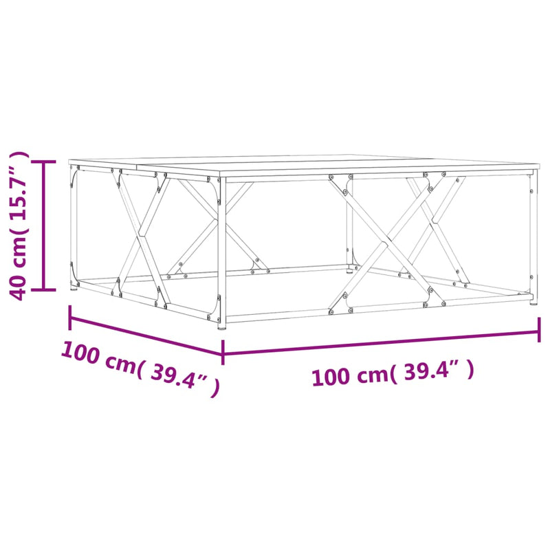 Măsuță de cafea stejar sonoma 100x100x40 cm lemn prelucrat
