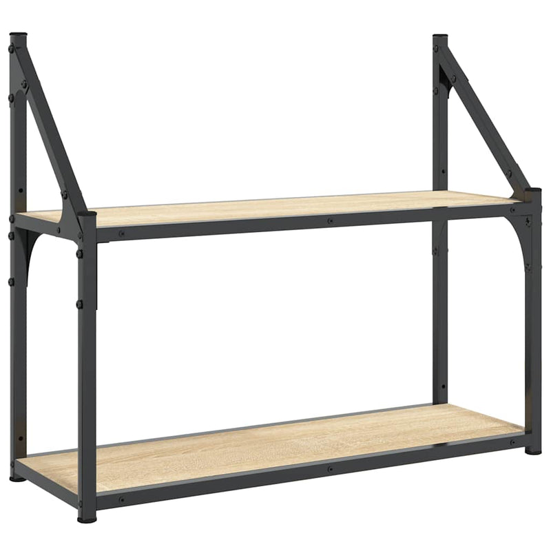 Raft de perete cu 2 niveluri, stejar Sonoma, 60x21x51 cm, lemn stratificat