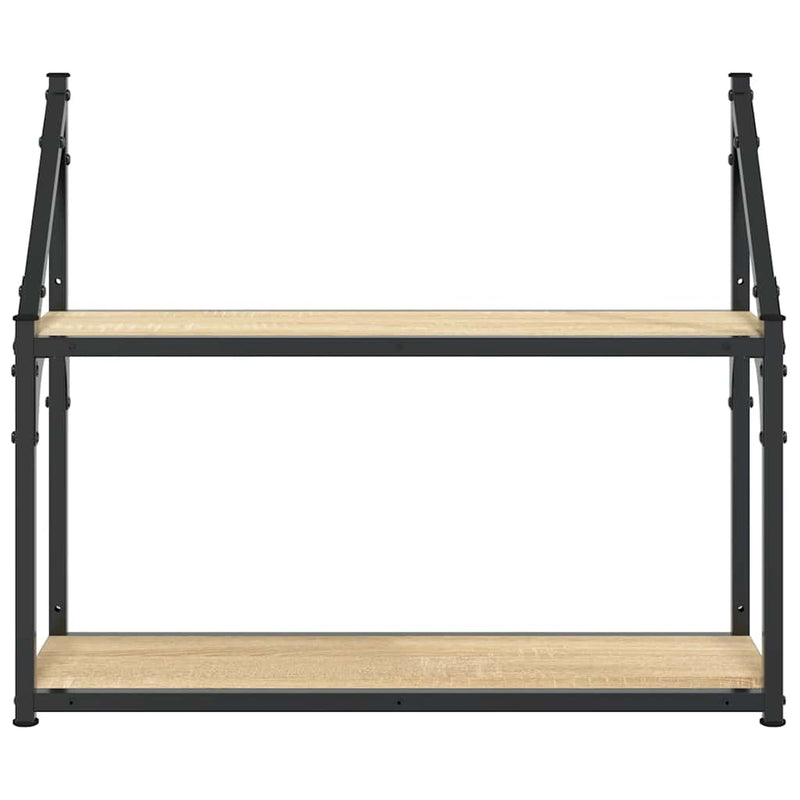 Raft de perete cu 2 niveluri, stejar Sonoma, 60x21x51 cm, lemn stratificat