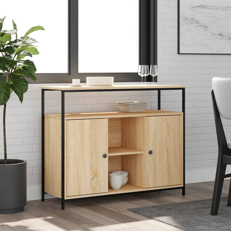 Bufet din stejar Sonoma 100x35x80 cm, lemn stratificat