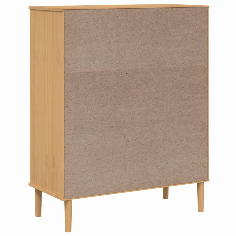 Dulap înalt SENJA aspect ratan maro, 90x40x112cm