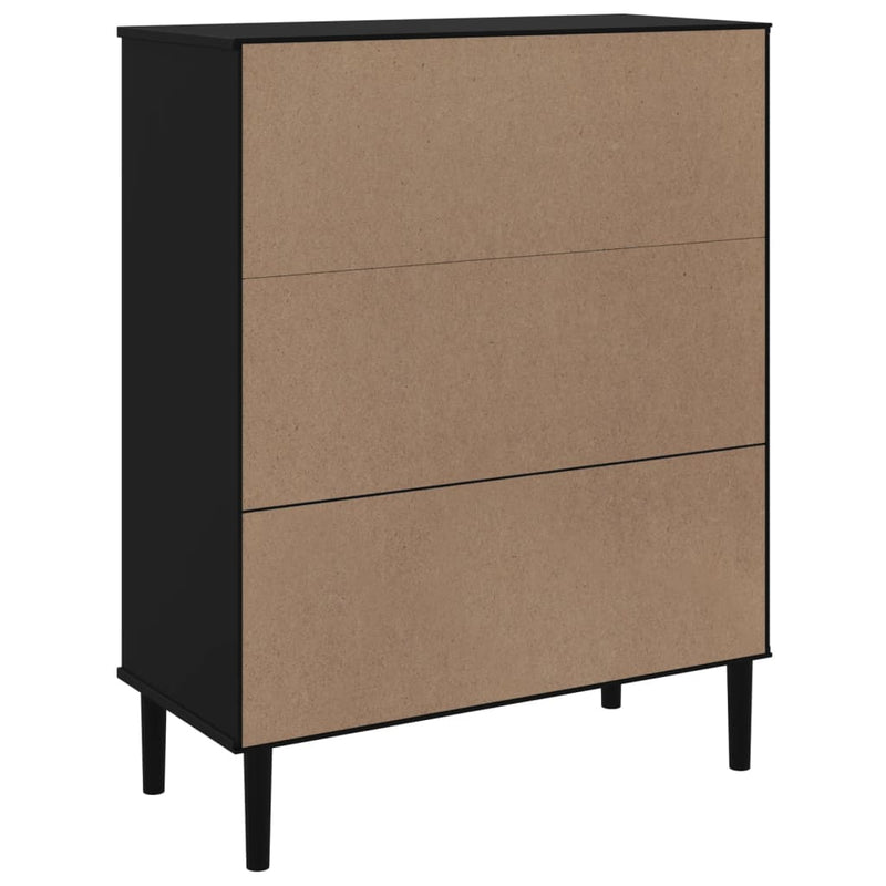 Dulap înalt SENJA aspect ratan negru, 90x40x112cm