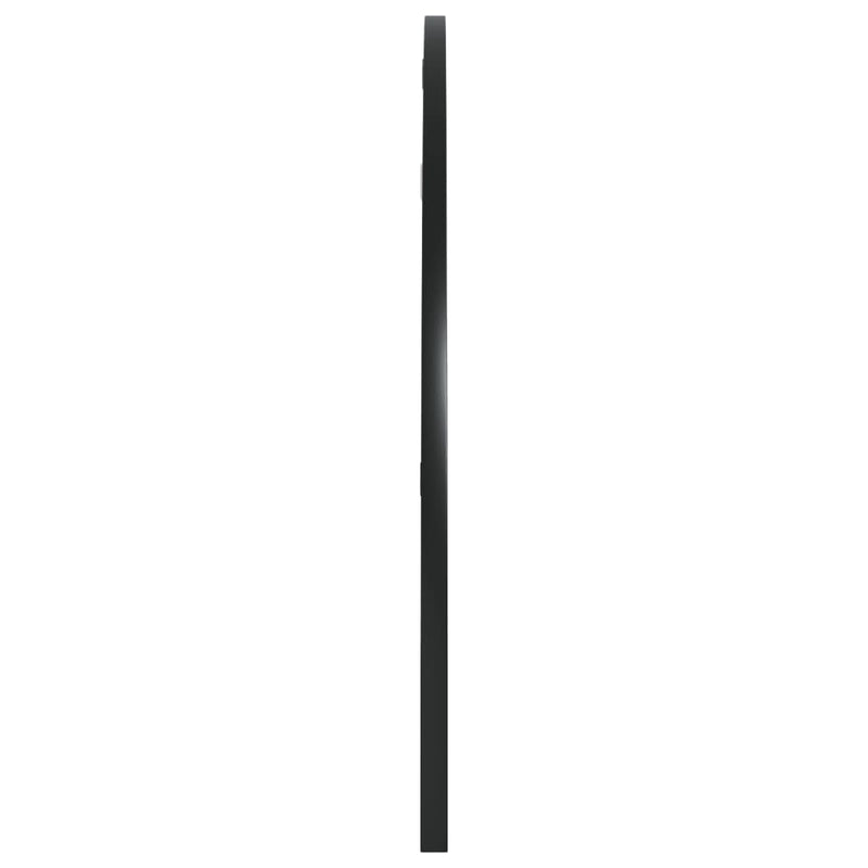 Oglindă de perete, negru, 100x50 cm, arcuită, fier