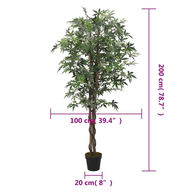 Arbore de arțar artificial 756 de frunze 200 cm verde